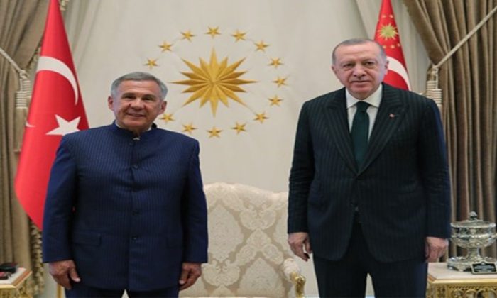 Cumhurbaşkanı Erdoğan, Tataristan Cumhurbaşkanı Minnihanov ile görüştü