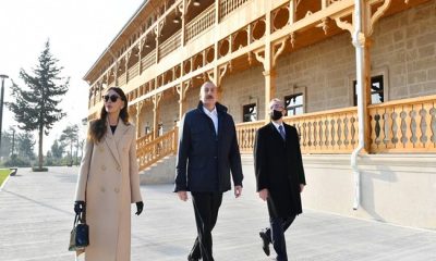 İlham Aliyev ve First Lady Mehriban Aliyeva, yeniden yapılanma sonrası Nizami Gencevi Parkı’nda oluşan koşullarla tanıştı