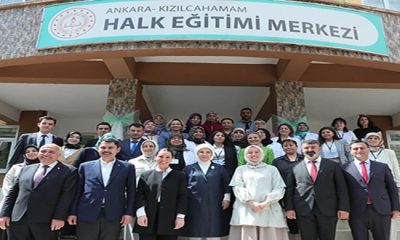 Emine Erdoğan, Kızılcahamam’da Halk Eğitim Merkezi’ni ziyaret etti