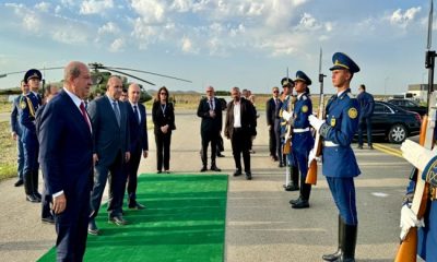 TDT’de temaslarını tamamlayan Cumhurbaşkanı Ersin Tatar, Füzuli Havalimanından askeri törenle uğurlandı